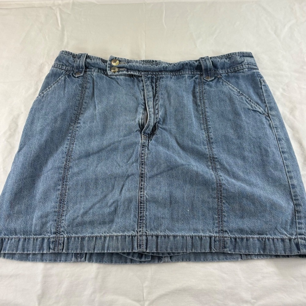 Sonoma Life + Style Womens Denim Skort Blue Medium Wash Cotton Size 12 Mini